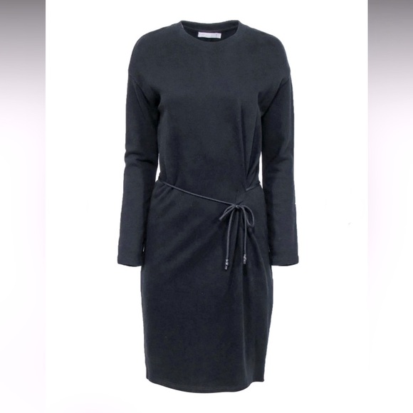 Vince Dresses & Skirts - VINCE 100% Cotton Crew Neck Sweater Dress With Cord Tie Waist EUC